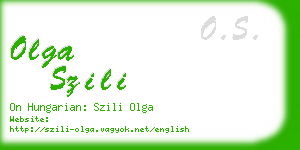 olga szili business card